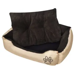 VidaXL Hundebett beige und dunkelbraun 80 cm, 80 cm, 21 cm