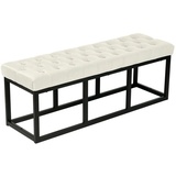 Clp Sitzbank Polson Samt Schwarz, mit robustem Metallgestell beige