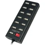 Logilink USB 2.0 Hub 13-Port m. Netzteil schwarz