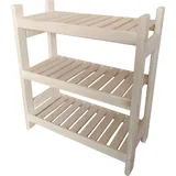 Holzregal Standregal Modulares Regal Stapelbar Kellerregal Haushaltsregal Kiefer Tiefe 25 cm Breite 54 cm Höhe 60 cm 3 Einlegeböden - Beige