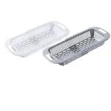 Cabilock Verstellbarer Geschirrkorb Aus Pp Material Einziehbares Abtropfgestell Für Spüle Multifunktionaler Küchenaufbewahrungskorb Platzsparend Und Praktisch