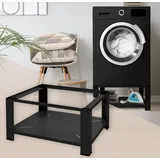 ML-Design Waschmaschinen Untergestell mit Ablage 63x54cm Stahl Schwarz bis 150kg