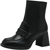 TAMARIS Damen Boots mit Absatz Vegan; BLACK/schwarz; 38 EU