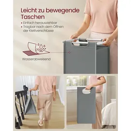 VASAGLE Wäschekorb 2 Fächer, mit Ablage, 73 x 33 x 72 cm