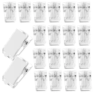LIQWEI 20 Stück Frühling Hängende Clips, Selbstklebende Transparente Kunststoff Klebeklammern Kleine Klebrige Federclips Federklammer Wandclips Dekoration Clip Fotoclips für Zuhause Büro Poster