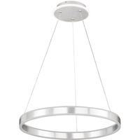 WOFI Pendelleuchte Hängelampe Hängeleuchte Esszimmerleuchte Wohnzimmerlampe, Dimmbar Höhenverstellbar, Metall silber, 1x LED 33W 2200Lm 3000K, DxH 60x150cm, Wofi 10499