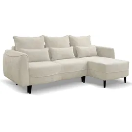 kaiser möbel Ecksofa Selio mit Schlaffunktion und Bettzeugcontainer Ecru Rechts