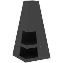 vidaXL Feuerplatz Schwarz 50 X 50 X 100 Cm Kaltgewalzter Stahl Vidaxl