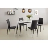 Home Affaire Essgruppe »ALIZIA Tischgruppe Küche Esszimmer, Tisch Stühle«, (Set, 5 tlg.), Tischplatte Stein Breite 140 cm, Flachgewebe, Belastbarkeit 120 KG,