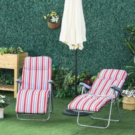 Outsunny Liegestuhl Set Klappbar Rot