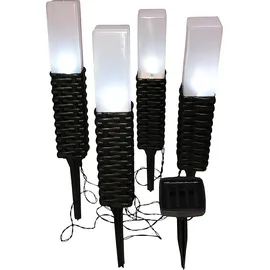 NÄVE Solarleuchte Kunststoff 26 cm 4er Set schwarz