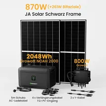 powerness 1130W Bifazial Balkonkraftwerk 2048Wh Speicher 800W Solaranlage Komplettpake