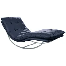 W.Schillig Relaxliege daily dreams Leder 75 x 85 x 169 cm Blau mit Kissen