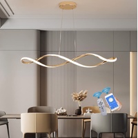 Esstischlampe LED Pendelleuchte Dimmbar Hoehenverstellbar Hängelampe Esszimmer Wohnzimmer Decke Hängend Lampe Modern Design mit Fernbedienung APP Kontrolle Hängeleuchte Küche Büro Lampe (Gold)