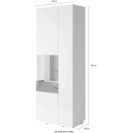 OTTO home Vitrine SILKE 80 x 40 x 207 cm Weiß