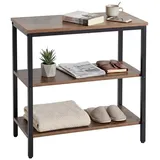 Relaxdays Nachtschrank 2 Fächer 60 x 61 x 30 cm Braun/Schwarz