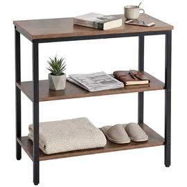 Relaxdays Nachtschrank 2 Fächer 60 x 61 x 30 cm Braun/Schwarz