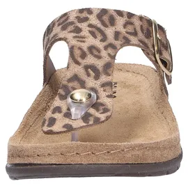 ROHDE Damen Pantolette Leder Zehentrenner mit Leopardenmuster Rodigo-D 5891, Größe:39 EU