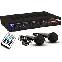 ETC Shop Verstärker Bluetooth USB MP3 Receiver 2 Mikrofone AMP4500BT - Schwarz