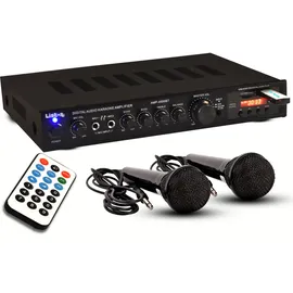 ETC Shop Verstärker Bluetooth USB MP3 Receiver 2 Mikrofone AMP4500BT - Schwarz