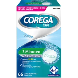 Corega Tabs 3 Minuten, für herausnehmbaren Zahnersatz/ dritte Zähne, 66 St.