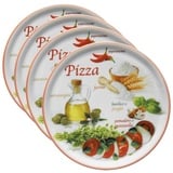 MamboCat Pizzateller 4er Set Pizzateller Napoli Pizzafoods rot 31cm - 04019#ZP2