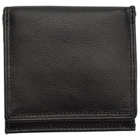 Josephine Osthoff Handtaschen-Manufaktur Josephine Osthoff Geldbörse Damen Wiener Schachtel Portemonnaie Münzbörse gross wallet Herren Geldbeutel echt Leder RFID-Schutz (927), - Schwarz