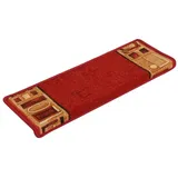 vidaXL Treppenmatten Selbstklebend 15 Stk. 65x21x4 cm Rot vidaXL
