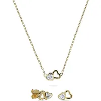 JETTE HEARTS Schmuck-Set Gelbgold / Silber