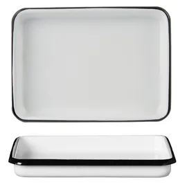 ib laursen Tablett klein Emaille, 17 x 13 x 2 cm, weiß