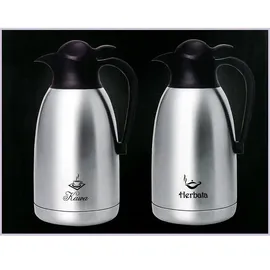 Promis Thermosflasche schwarz/silber 2 l