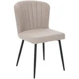 Livetastic Vierfussstuhl, Taupe, Holz, Metall, Textil, Pappel, Sperrholz, Rundrohr, 52x82x60 cm, Esszimmer, Stühle, Esszimmerstühle