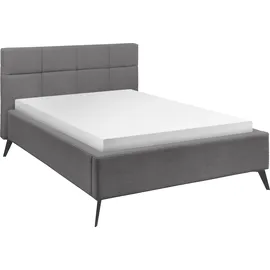 Set One by Musterring Polsterbett "Cary", grau, B:164cm L:219cm, SET ONE BY MUSTERRING, Betten, Polsterbett, wahlweise mit Matratze und Lattenrost, Füße Metall schwarz