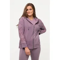 Ulla Popken Sweatjacke in grau-flieder | Gr.: 54-56