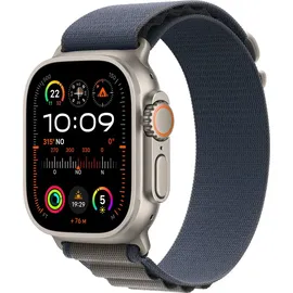 Apple Watch Ultra 2 GPS + Cellular 49 mm Titangehäuse natur, Alpine Loop blau S