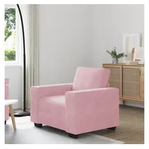 vidaXL Sessel vidaXL Samt 52 x 82 x 77 cm Rosa mit Kissen