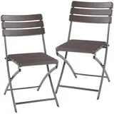 [en.casa] Lillestrøm Klappstuhl 81 x 58 x 46 cm dunkelbraun 2 St.