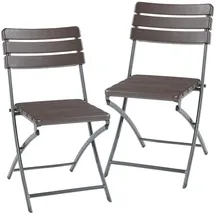 [en.casa] Lillestrøm Klappstuhl 81 x 58 x 46 cm dunkelbraun 2 St.
