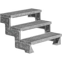 DOLLE Außentreppe Gardentop 54-66 cm Holz/Stahl/WPC
