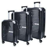 DYX 4 Rollen Trolley 3er Set S/M/L Barcelona schwarz