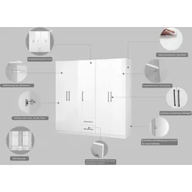 OTTO home Drehtürenschrank Sylt 200 x 200 x 52 cm Weiß
