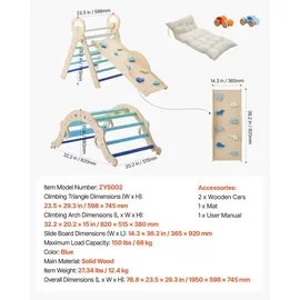 Vevor Kletterbogen 9-in-1 Kletterspielzeug Blau