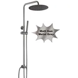 Görbach Duschset ohne Armatur Regendusche Gunmetal Grau D30cm