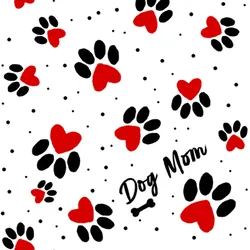 ti-flair 20 Servietten Papier 33x33cm 3-lagig Dog Mom hochwertige Einweg Papierservietten Geburtstagsservietten Motivservietten Hundepfoten Herzen Hunde Motiv