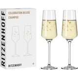 Ritzenhoff & Breker RITZENHOFF 6141014 Champagnerglas 200 ml 2 Stück mit Echt-Gold - Made in Germany