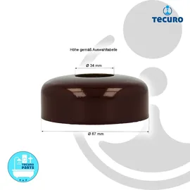 tecuro DESIGN-Hahnrosette 1 Zoll Ø 34 mm x Ø 67 mm x 42 mm - mocca