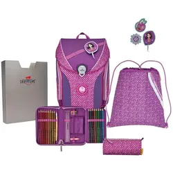 DerDieDas ErgoFlex Max Schulranzen-Set 5-teilig purple dots