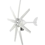 Fockety Windturbinen-Generator-Kit, 700 W 8-Blatt-Windturbinen-Stromgenerator mit MPPT-Regler, 3-Phasen-Motor-Windgenerator-Kit für Marine Home RV Solarstromerzeugungssystem (12V)