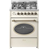 GURARI GCH G 614 CR Gas Standherd 60 cm Gas Kochfeld Gasgriil,Drehspieß Creme