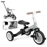 KIKKABOO Flip 5 in 1 Stahlrahmen rutschfeste Griffe einstellbar umbaubar, Grau